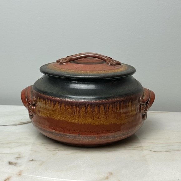 Other - Handmade Signed Ceramic Casserole Dish w Lid